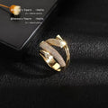 2025 New European and American Design Micro Setting Zircon Metal Cross Opening Rings For Women's Gothic Girls' Luxury Jewelry