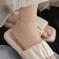 925 Sterling Silver Anklet Dazzling Chain Clear CZ Geometric Elegant For Woman Girl Fashion Jewelry Gift Dropship Wholesale