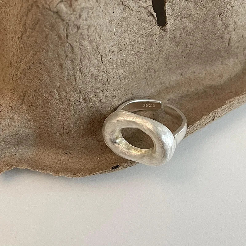 Korean Fashion Hollow Rings For Women Girls Geometric Silver Color Smiple Open Party Aesthetic Jewelry Gift Y2K Accessories