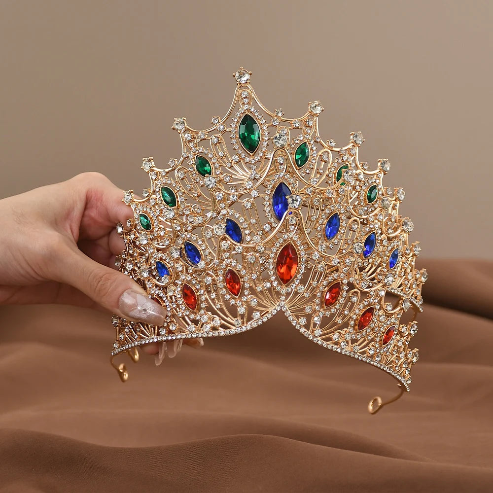 Children's Crystal Crown Headdress Baroque Temperament Performance Crown Little Princess Dress Birthday Gift Hair Accessories