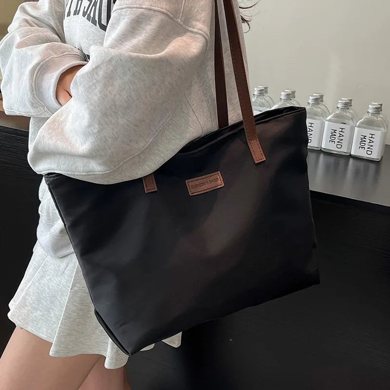 Casual Women's Oxford Cloth Shoulder Bags College Commuter Ladies Waterproof Tote Shopping Bag Large Capacity Female Handbags