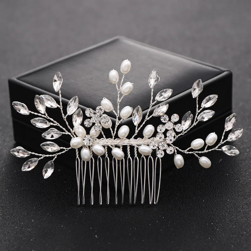 Wedding Comb Head Jewelry Bride Hair Clips Headpiece Crystal Women Tiaras Bridal Hair Accessories Women Hair Ornaments SL