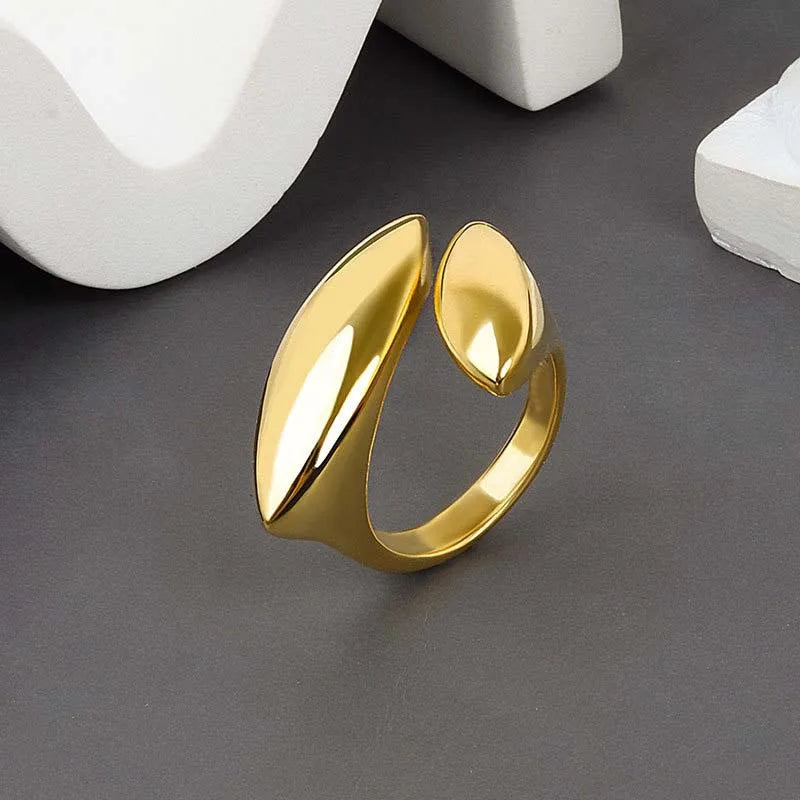 XINYI Silver colour Ring For Women Flat Simple Finger Open Vintage Handmade Ring Allergy For Party Birthday Gift