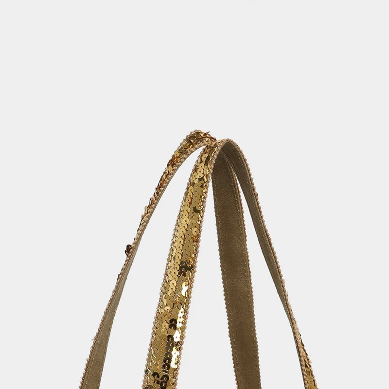 2025 Women's New Retro Shoulder Crossbody Bag Casual Handbag Canvas Shoulder Bag Sequin Large Capacity Tote Bag