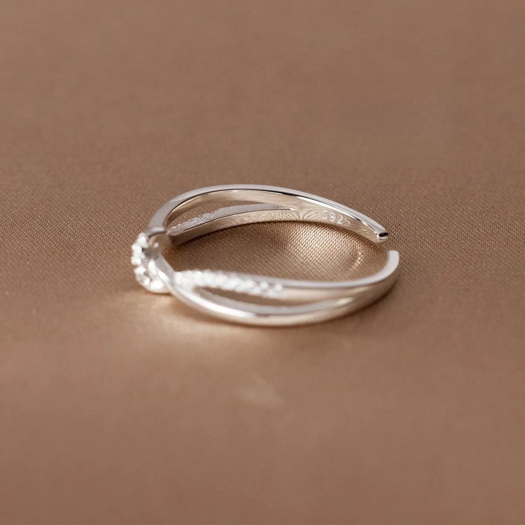 925 Sterling Silver Cross Knotting Zircon Rings For Women Girls Wedding Luxury Jewelry Accessories Jewellery Argent 925
