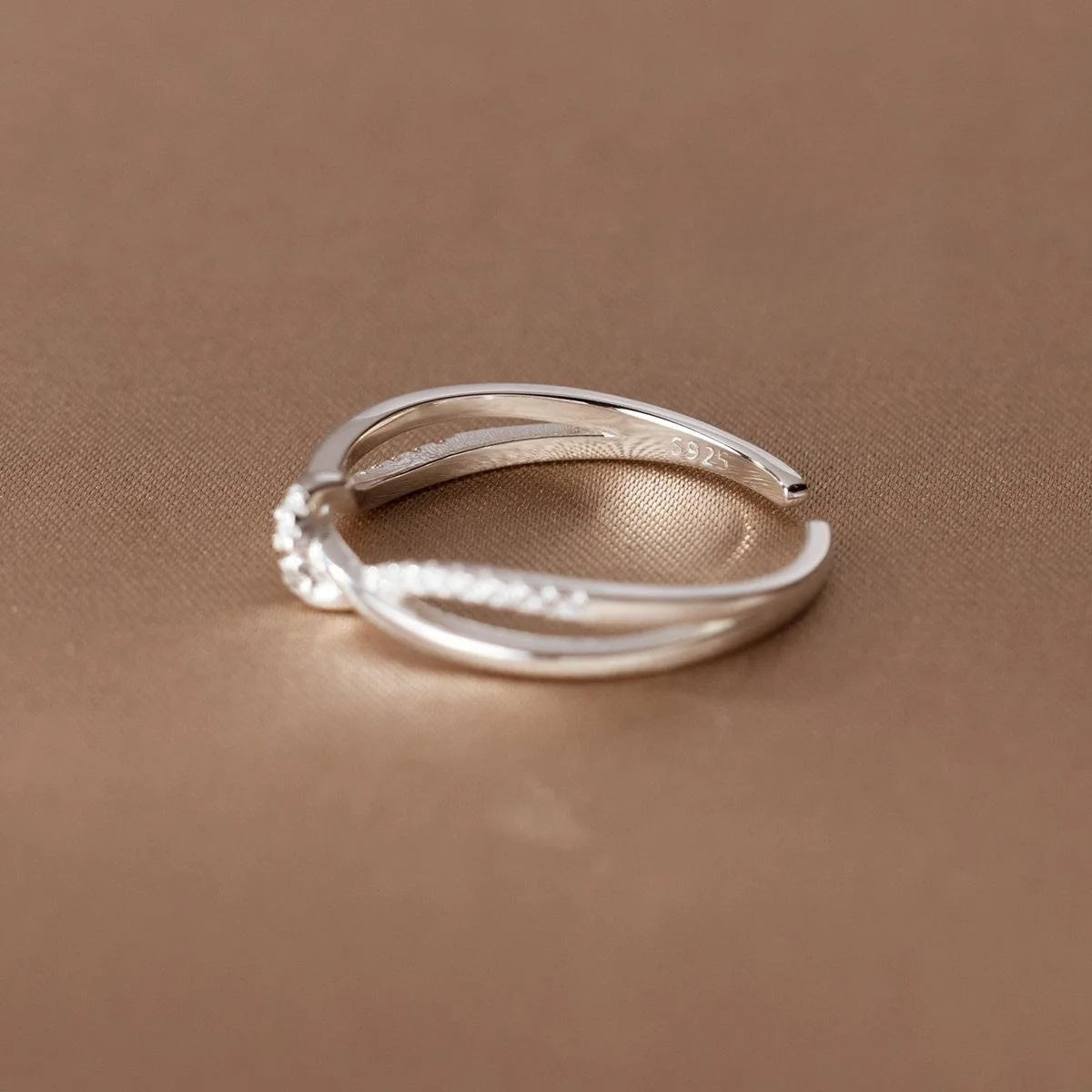 925 Sterling Silver Cross Knotting Zircon Rings For Women Girls Wedding Luxury Jewelry Accessories Jewellery Argent 925
