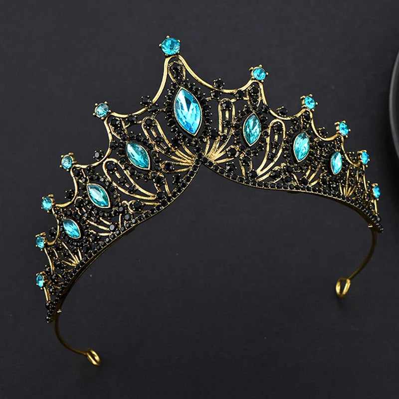 Baroque Queen Tiaras and Crowns Rhinestone Diadem for Bridal Princess Wedding Crown Hair Jewelry Party Birthday Accessories