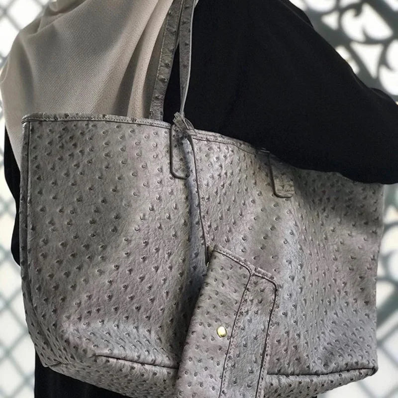 Women's Handbag Large Capacity Women's Simple Daily Commute Versatile Solid Color Letter Printed Design Shoulder Bag