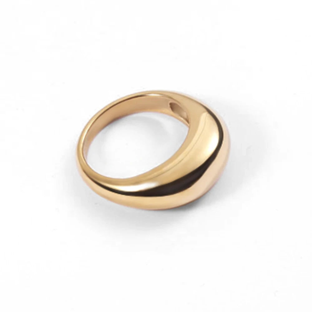 EManco Fashion Simple Stainless Steel Rings for Women Arc Rings Jewellery Geometric Ring Size 5 6 7 8