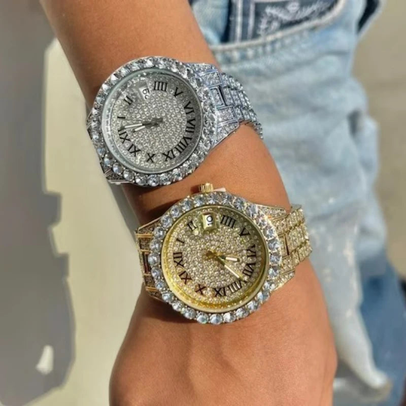 New Luxury Shiny Diamond Watch for Women Elegant Brand Quartz Steel Bracelet Watches Zircon Crystal Fashion Wristwatch Clock