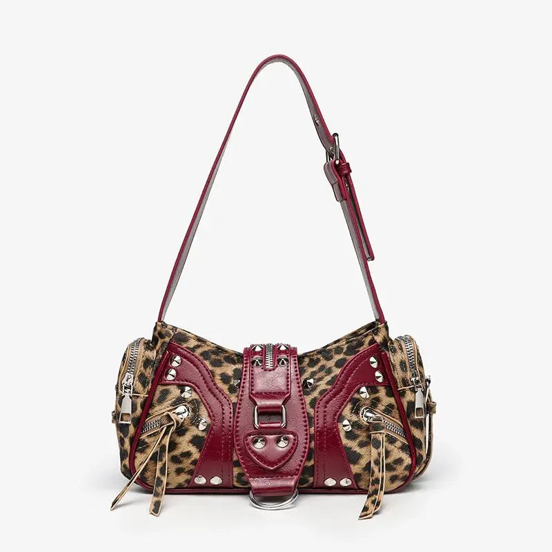 Women Bag 2026 Y2K PU Rivet Fashion Luxury New Vintage Locomotive Style Shoulder Bag Pures and Bags Crossbody Girls
