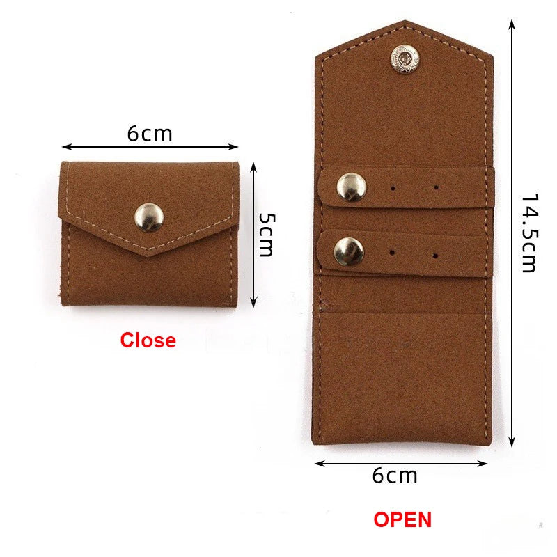 Cute Small Microfiber Leather Jewelry Storage Bags 6*5cm Stud Earring Ring Charm Necklace Organizer Promotional Gifts Pouches
